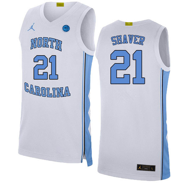 Men #21 North Carolina Tar Heels College Basketball Jerseys Sale-White - Click Image to Close